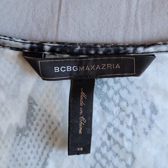 NWOT BCBGMaxAzria Python Print Drop Waist Dress (XS) - Picture 3 of 9